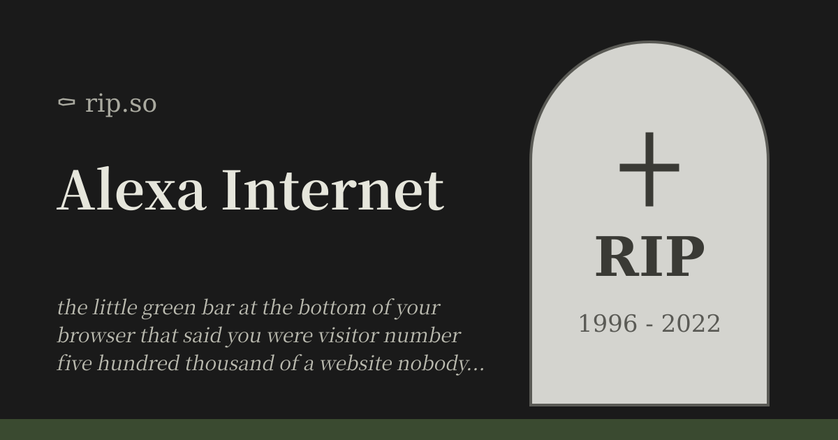 Alexa Internet (1996 - 2022) :: rip.so