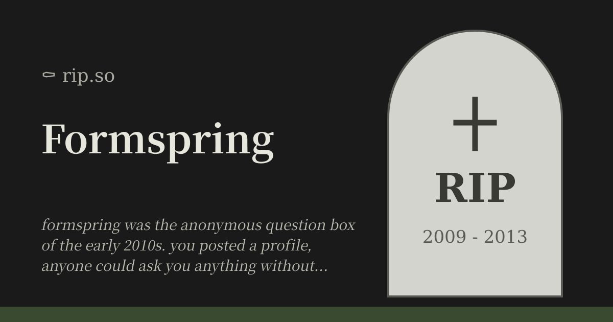 Formspring (2009 - 2013) :: rip.so