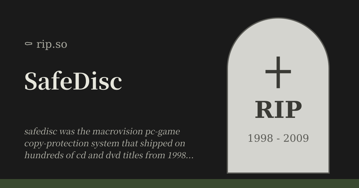 SafeDisc (1998 - 2009) :: rip.so