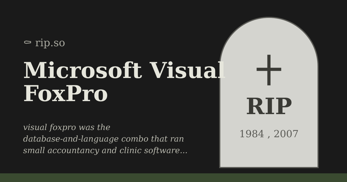 Microsoft Visual FoxPro (1984 - 2007) :: rip.so